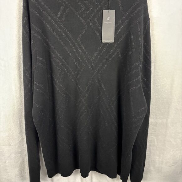 Shaquille O’Neal XLG Lurex Black Round Neck Sweater Big & Tall Size 3XL NWT - Picture 2 of 6